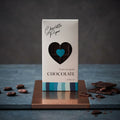 Chocolate bar packaging with a heart shape and 'Charlotte Piper' branding 