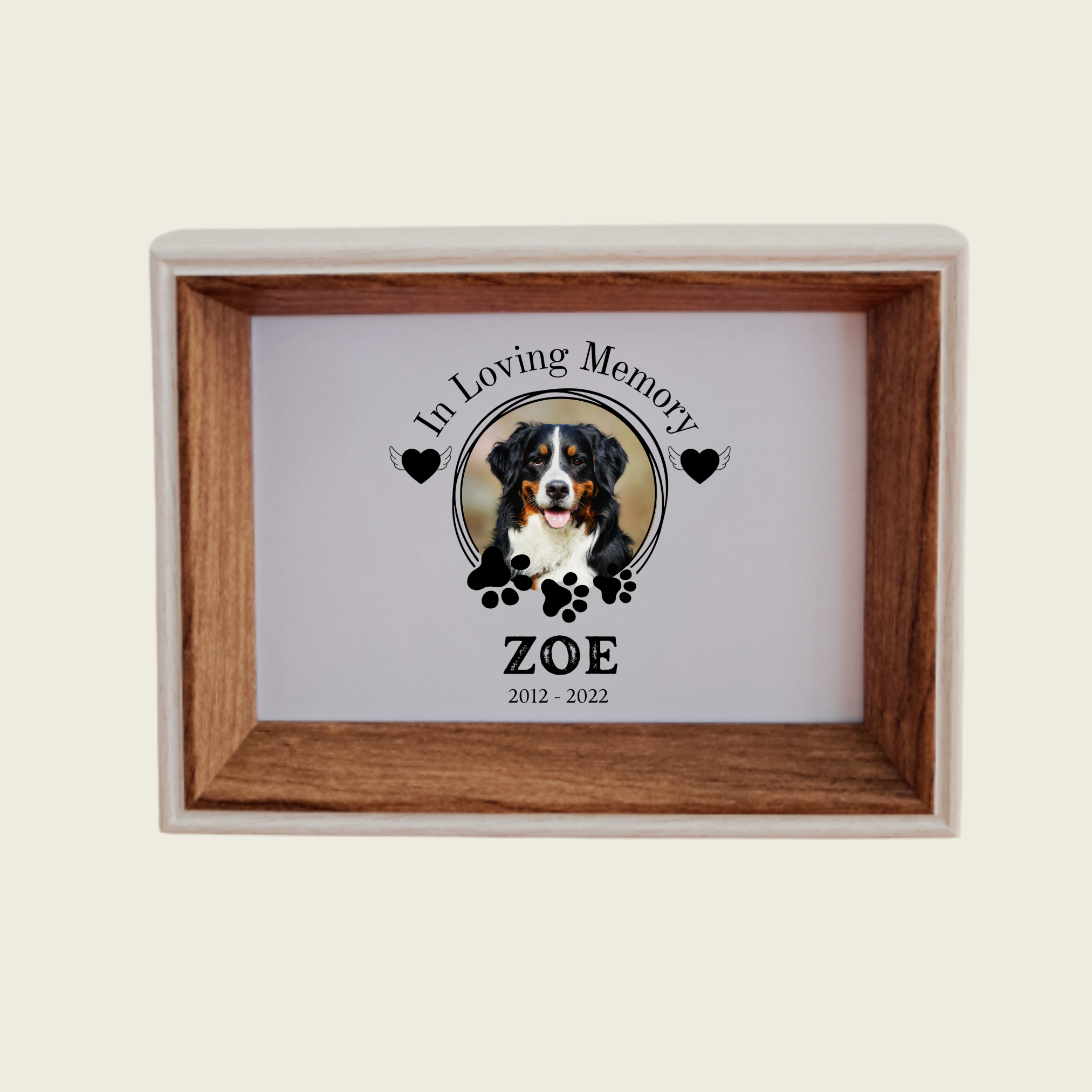 Rainbow Bridge Comfort 'In Loving Memory' Custom Dog Memorial Photo and Frame.
