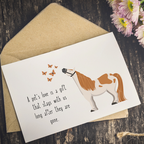 A Pet's Love Sympathy Card Horse