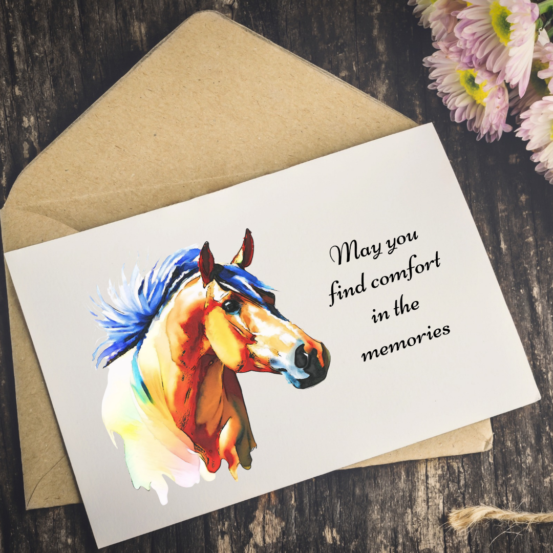May You Find Comfort Sympathy Card Horse