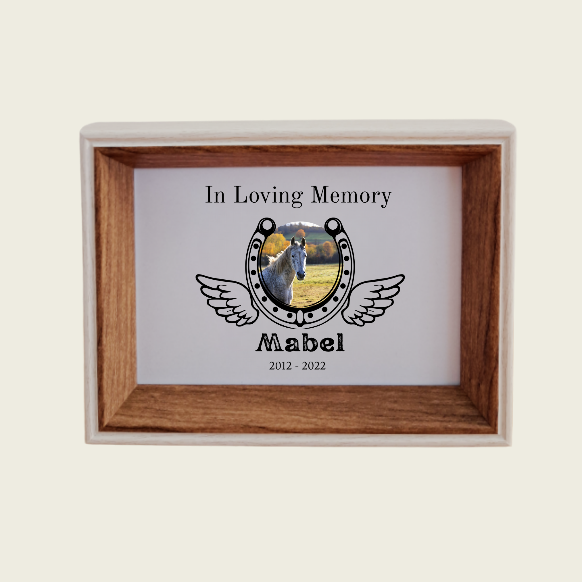Rainbow Bridge Comfort 'In Loving Memory' Custom Horse or Pony Memorial Photo and Frame.