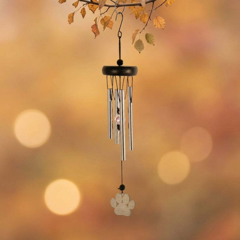 small pet memorial wind chime from Rainbow Bridge Comfort