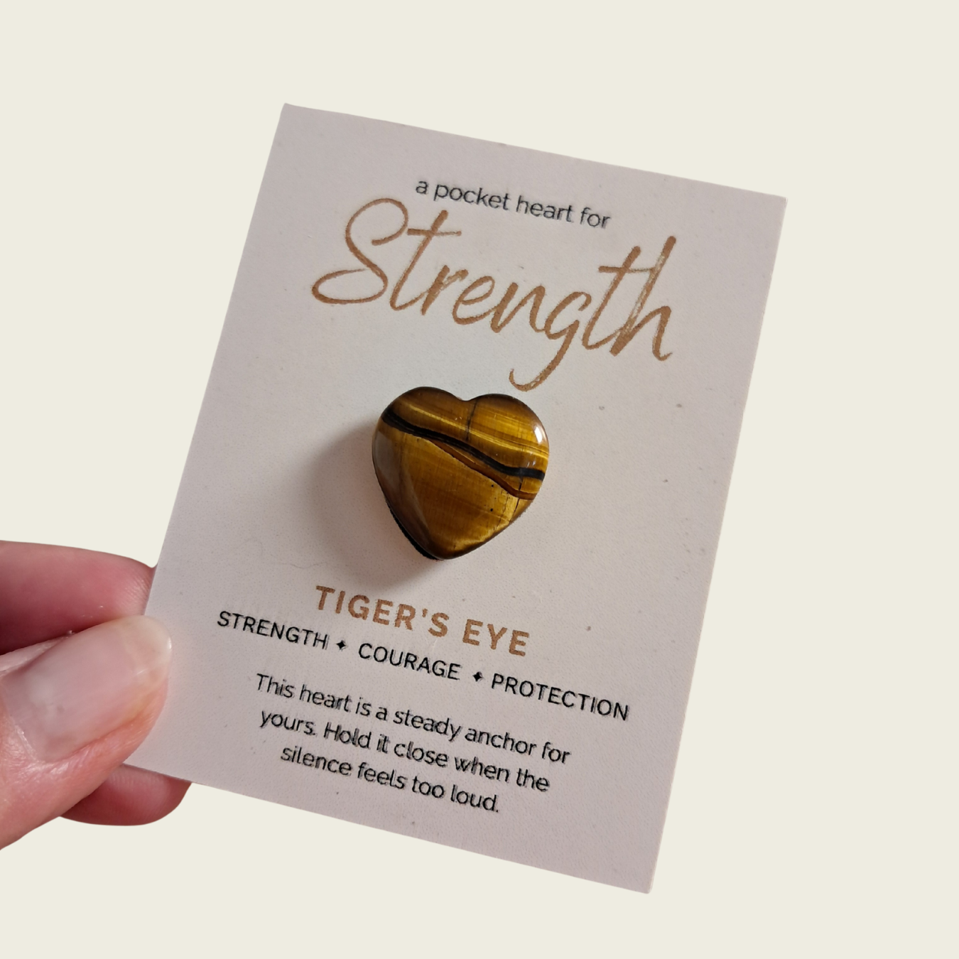 Rainbow Bridge Comfort Tiger's Eye Crystal Pocket Heart in the Essential Comforts Gift Box.