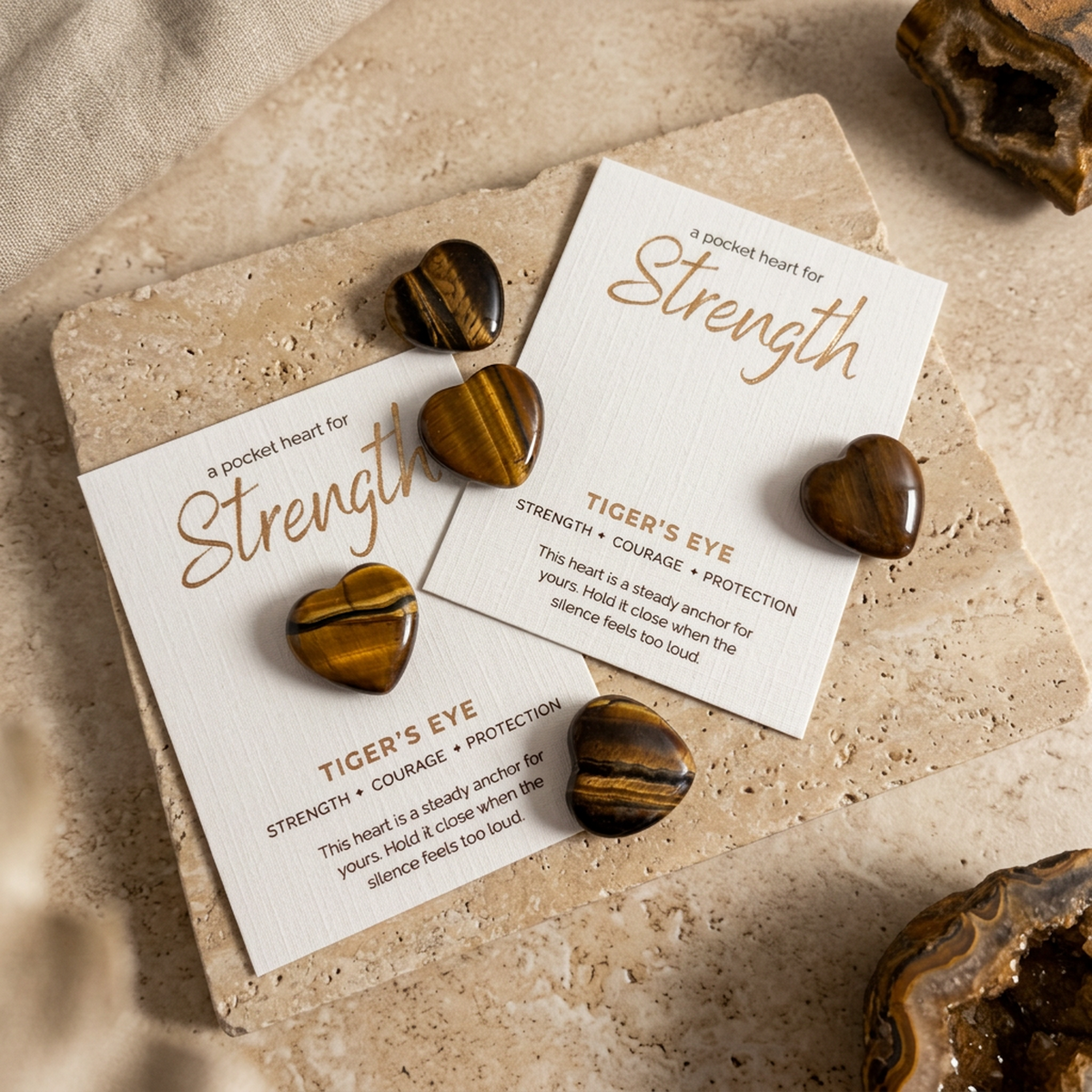 Tiger's Eye Pocket Heart