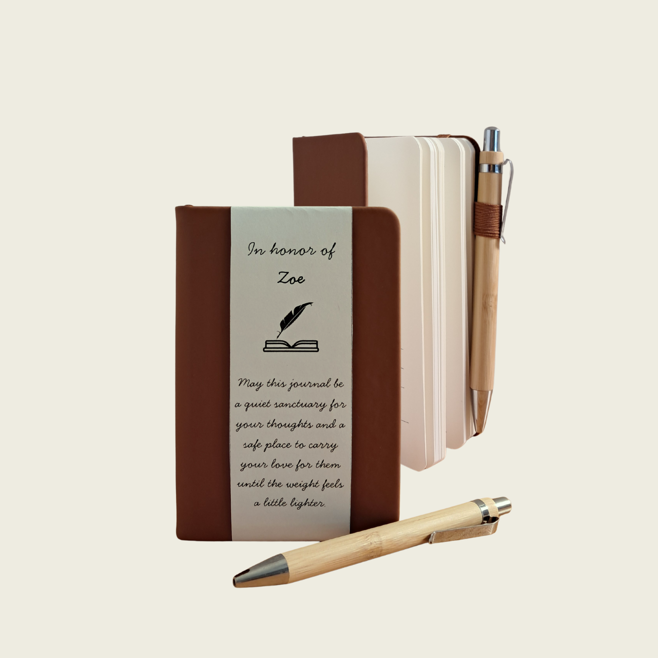 Rainbow Bridge Comfort  A6 Journal with Pen for pet loss personalised.