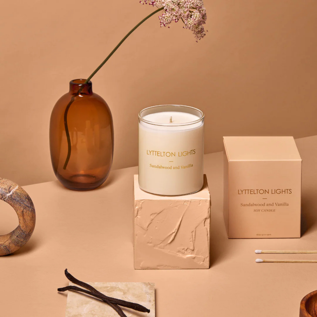 Lyttelton Lights candle in the Rainbow Bridge Comforts sympathy gift box.